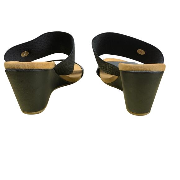 Lindsay Phillips Emily Wedge Slide Sandal Black Size 6 Resortcore NWOT - Picture 4 of 8